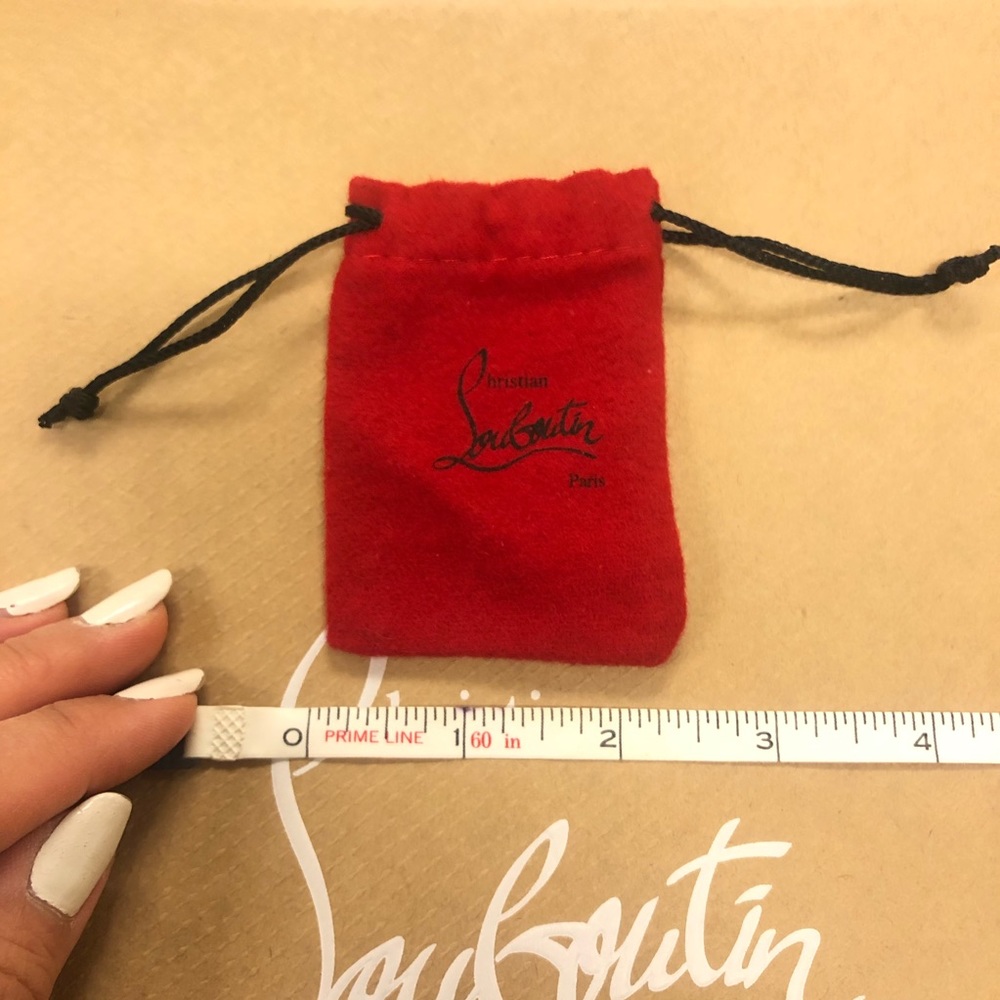 New Empty Christian Louboutin Red Drawstring Pouch - image 3